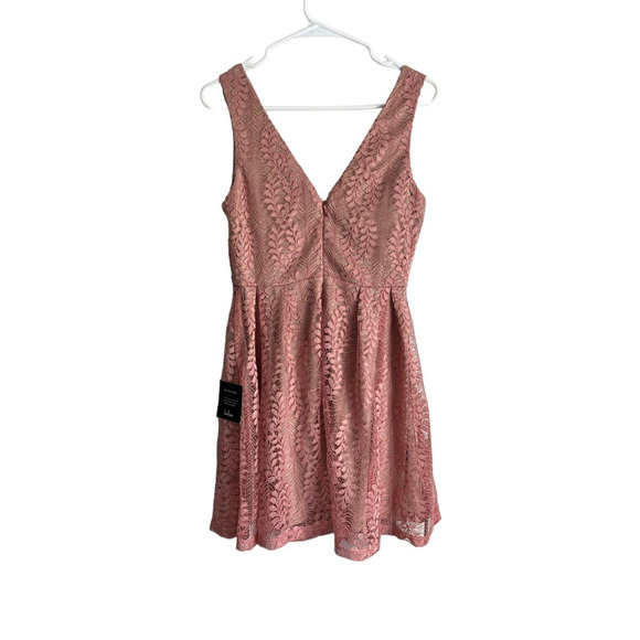 Lulus Blush Pink Lace Skater Dress Size Small All Of My Heart Formal HOCO New - Picture 3 of 14